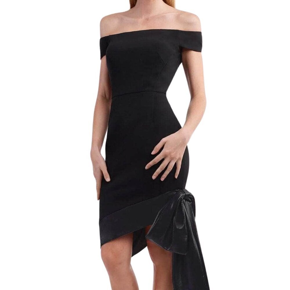 SALE NWT Janique 2403 High-low Hem Formal Dress Black Size 8